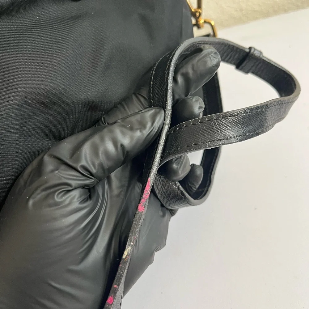 Prada Black Nylon Tote with Gold Hardware - Picture 15 of 16